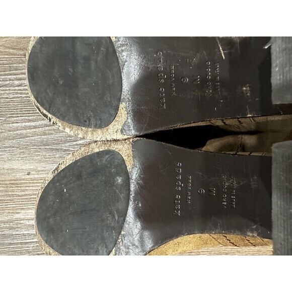 KATE SPADE New York BAISE bootie SIZE 9 M Block Heel Suede Leather Tobacco Brown - Picture 10 of 13